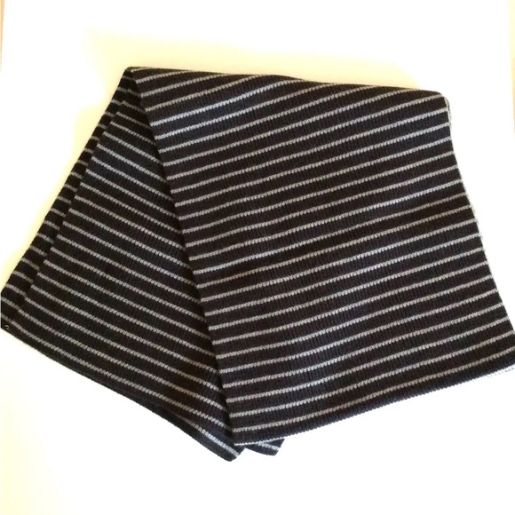 Gap 100% Merino Wool Brown and Gray Striped Scarf Wrap 12 x 60 Unisex